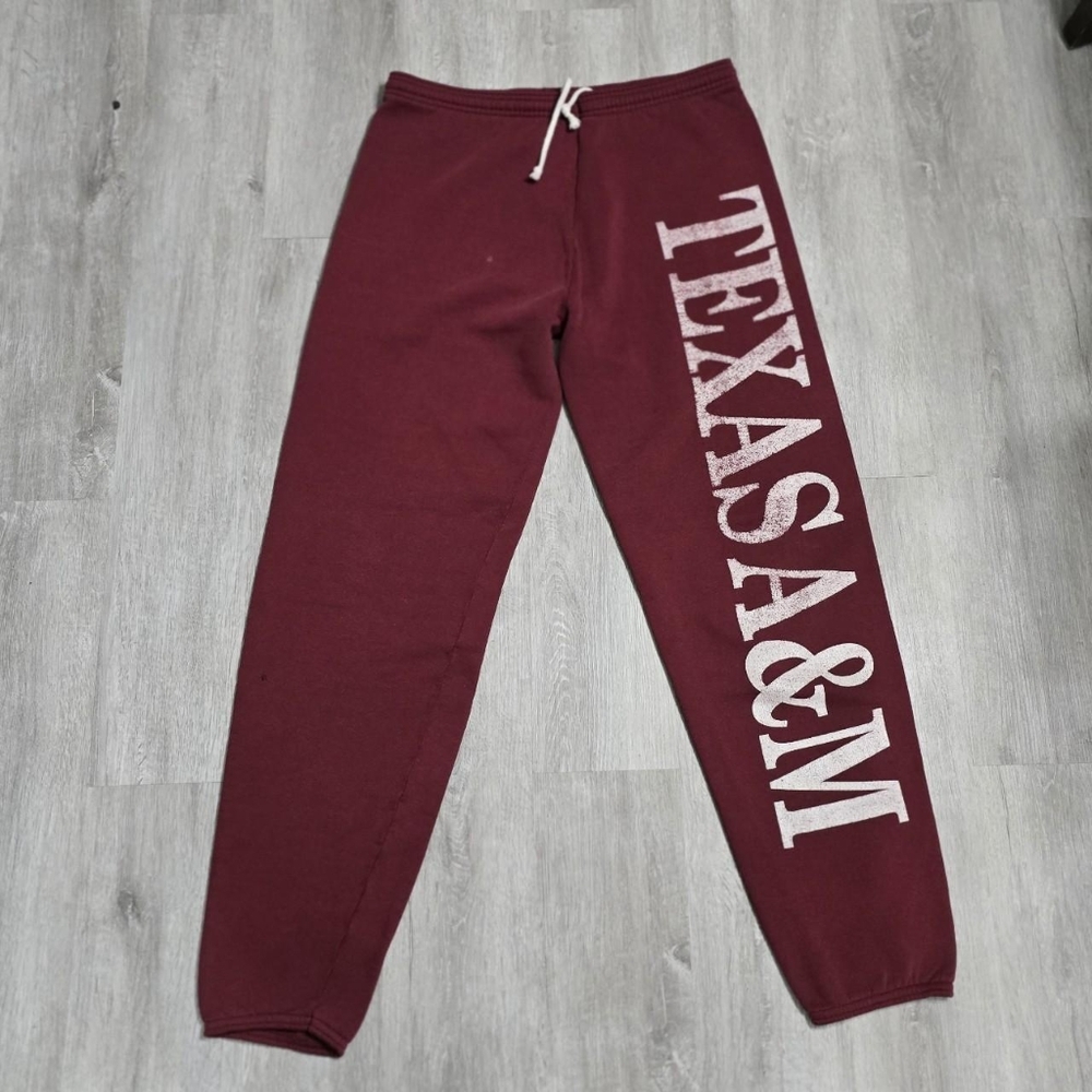 Vintage 80s 90s WOLF Texas A&M University Burgundy Sweatpants